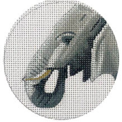 Elephant Round Insert Painted Canvas Colors of Praise 
