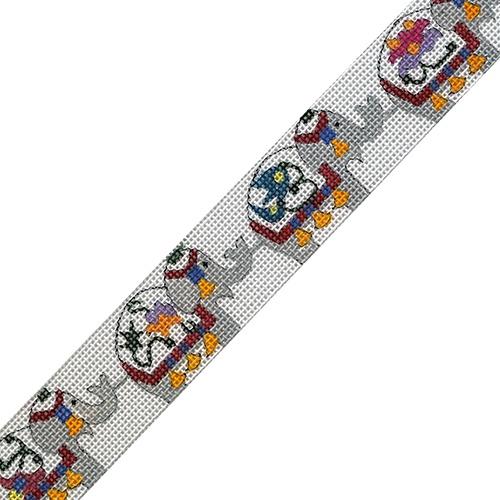 Elephant Walk Belt - Gray Elephants on 18 Painted Canvas The Meredith Collection 