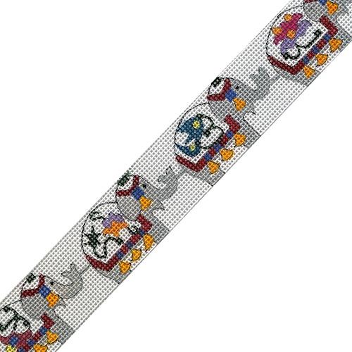 Elephant Walk Belt   Gray Elephants on 18 Painted Canvas The Meredith Collection  - 1