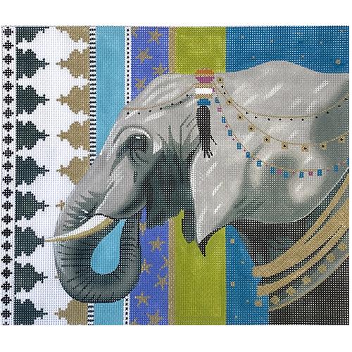 Elephant with Decorations Painted Canvas Colors of Praise 