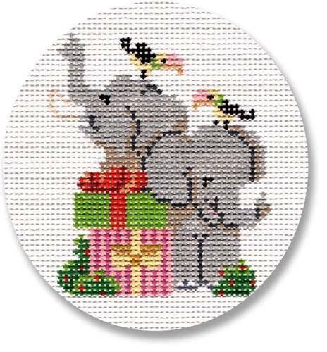 Elephants Painted Canvas CBK Needlepoint Collections 