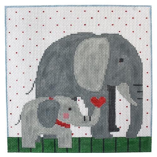 Elephants Painted Canvas Kathy Schenkel Designs 