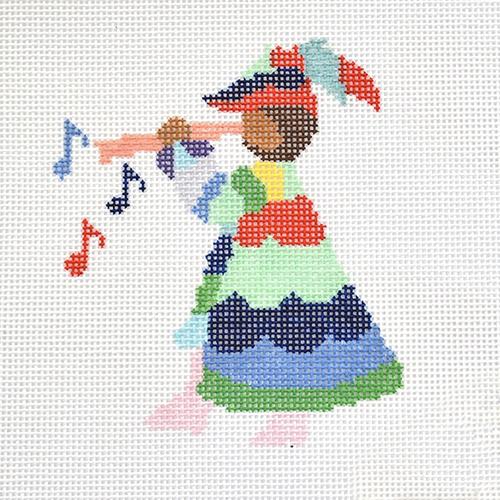 Eleven Pipers Piping (PLUM) Painted Canvas The Plum Stitchery  - 1