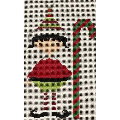 Elf Boy on 13 Painted Canvas A Stitch in Time 