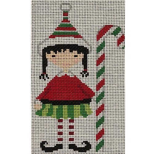 Elf Girl on 13 Painted Canvas A Stitch in Time 