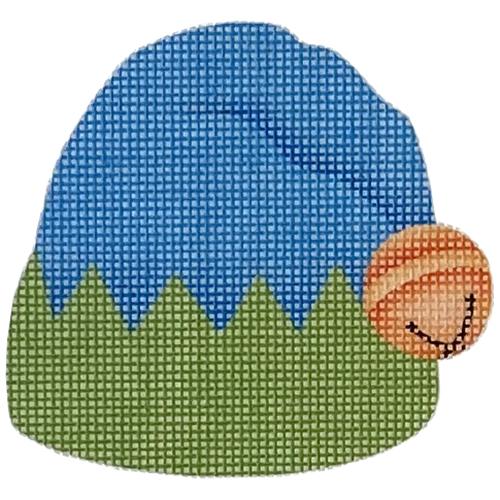 Elf Hat   Blue/Green Painted Canvas Pepperberry Designs  - 1