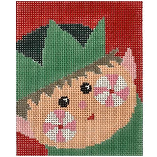 Elf Treat Bag with Peppermint Painted Canvas Kathy Schenkel Designs 
