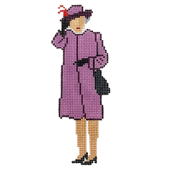 Elizabeth Waves Plum Painted Canvas All About Stitching/The Collection Design  - 1