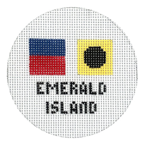 Emerald Isle Nautical Flags Ornament Painted Canvas Kristine Kingston  - 1