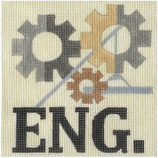 ENG   Engineer Square Painted Canvas Melissa Prince Designs 
