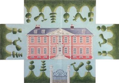 English Country Estate Door Stop Brick Cover Painted Canvas Kirk & Bradley 
