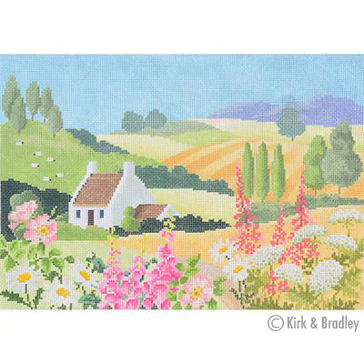 English Country Landscape Painted Canvas Kirk & Bradley 
