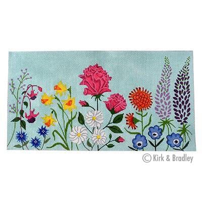 English Garden Panel Painted Canvas Kirk & Bradley 