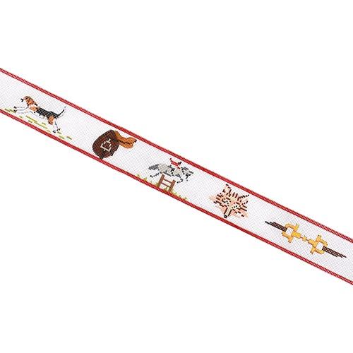 Equestrian Theme Belt Painted Canvas Kate Dickerson Needlepoint Collections  - 1