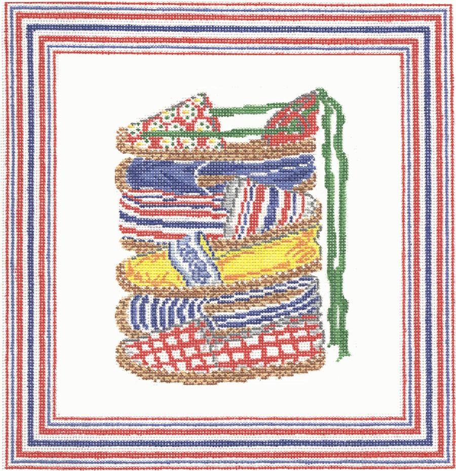 Espadrilles Painted Canvas Susan Wallace Barnes  - 1