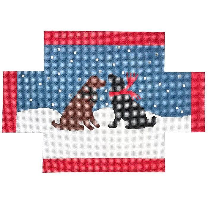 Evening Snow Dog Brickcover Painted Canvas CBK Needlepoint Collections  - 1