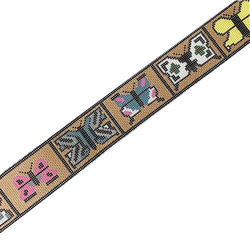 Everything Butterflies Guitar Strap Painted Canvas Kimberly Ann Needlepoint  - 1