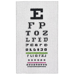 Eye Chart Eyeglass Case on 13 mesh Painted Canvas Susan Battle Needlepoint 
