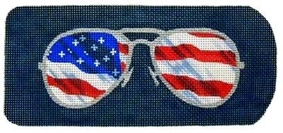 Eyeglasses Case Flag Ray-Bans Painted Canvas Kirk & Bradley 