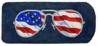 Eyeglasses Case Flag Ray Bans Painted Canvas Kirk & Bradley 
