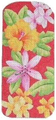 Eyeglasses Case Tropical   Red Painted Canvas Kirk & Bradley 
