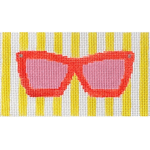 Eyeglass/Sunglasses Case Painted Canvas SilverStitch Needlepoint 

