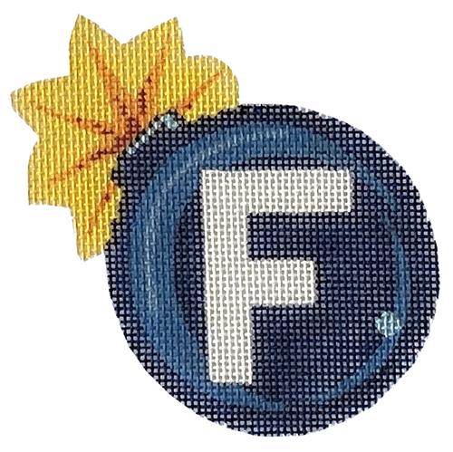 F Bomb Painted Canvas Labors of Love Needlepoint  - 1