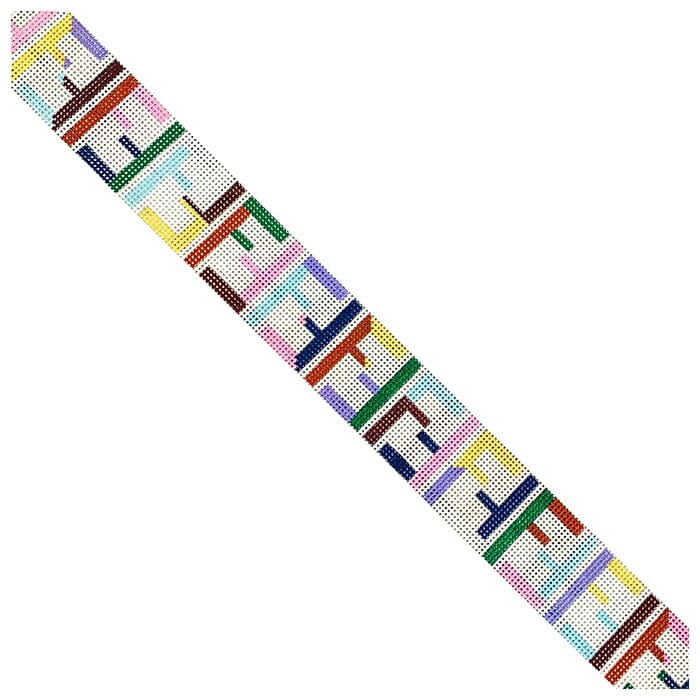 F Strap Multi Color Painted Canvas Rachel Barri Designs  - 1