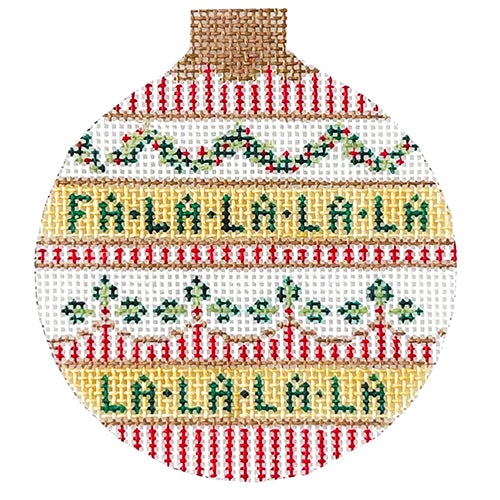 Falalalala Ornament Painted Canvas Vallerie Needlepoint Gallery  - 1