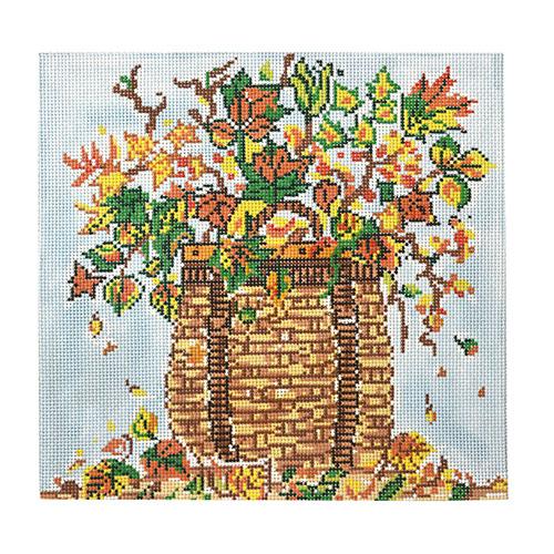 Fall Basket Painted Canvas Cooper Oaks Design  - 1