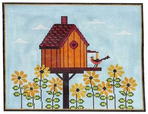 Fall Birdhouse Painted Canvas Warren Kimble 