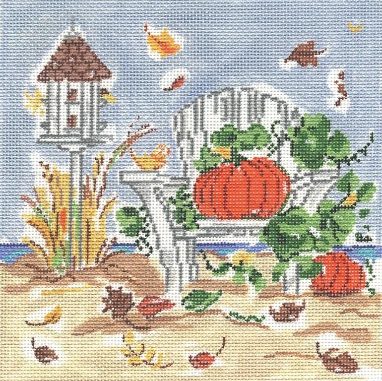 Fall Chair Painted Canvas Susan Wallace Barnes 
