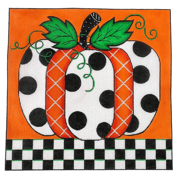 Fall Polka Dot Pumpkin Painted Canvas Alice Peterson Company 