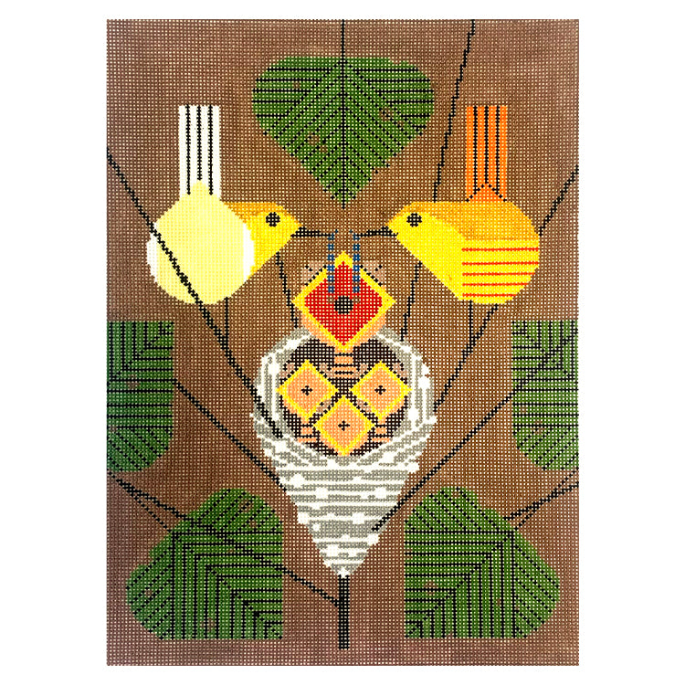 Family Circle Painted Canvas Charley Harper 