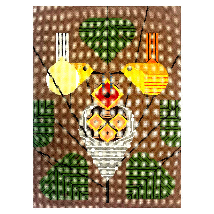 Family Circle Painted Canvas Charley Harper  - 1