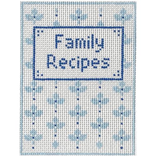 Family Recipes on Blue Painted Canvas Audrey Wu Designs 