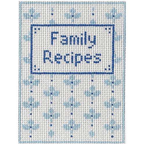 Family Recipes on Blue Painted Canvas Audrey Wu Designs  - 1
