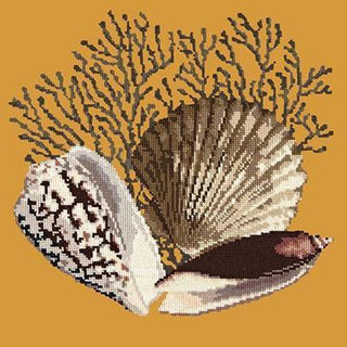 Fan Coral Needlepoint Kit Kits Elizabeth Bradley Design Yellow 
