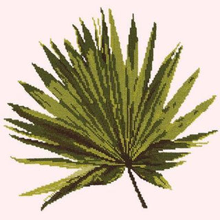 Fan Palm Leaf Needlepoint Kit Kits Elizabeth Bradley Design Cream 
