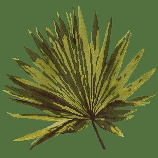 Fan Palm Leaf Needlepoint Kit Kits Elizabeth Bradley Design Dark Green 
