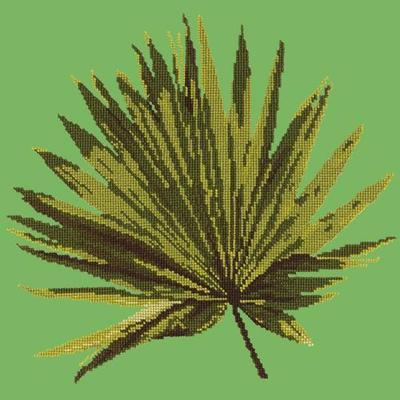 Fan Palm Leaf Needlepoint Kit Kits Elizabeth Bradley Design Grass Green 
