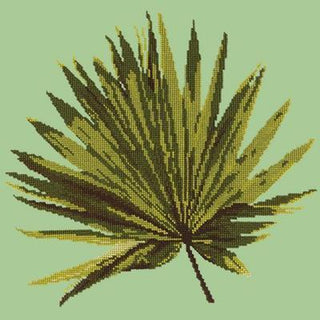 Fan Palm Leaf Needlepoint Kit Kits Elizabeth Bradley Design Pale Green 
