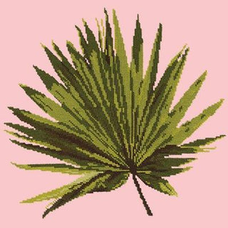 Fan Palm Leaf Needlepoint Kit Kits Elizabeth Bradley Design Pale Rose 
