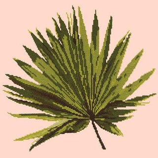 Fan Palm Leaf Needlepoint Kit Kits Elizabeth Bradley Design Salmon Pink 
