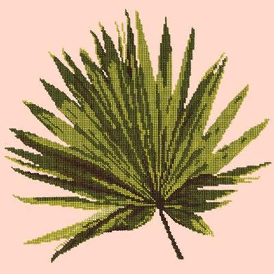 Fan Palm Leaf Needlepoint Kit Kits Elizabeth Bradley Design Salmon Pink 
