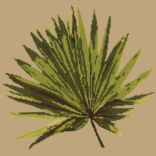 Fan Palm Leaf Needlepoint Kit Kits Elizabeth Bradley Design Sand 
