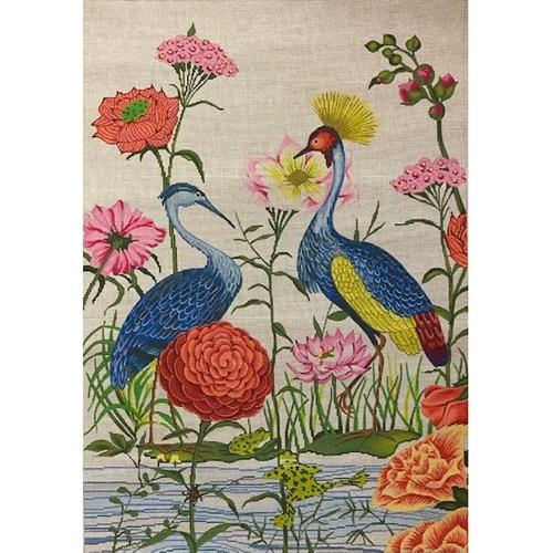 Fancy Birds Painted Canvas A Stitch in Time  - 1