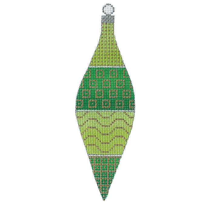 Fancy Filagree Teardrop Painted Canvas Eye Candy Needleart  - 1