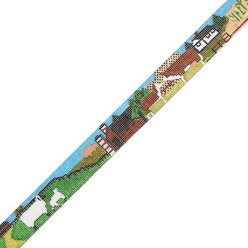 Farm Scene with Animals Belt Painted Canvas The Meredith Collection  - 1