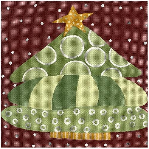 Fat Holiday Tree Painted Canvas ditto! Needle Point Works 